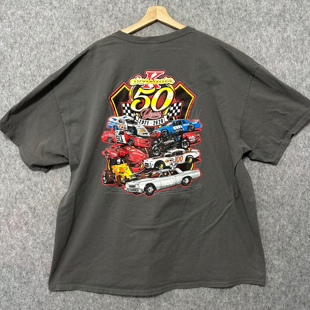 Ken Schrader 50 Years Racing T-Shirtβ Mens 3XL Gray Short Sleeve Graphic